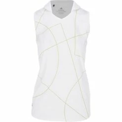 Adidas Girls Sleeveless Junior Polo Shirt - Pulse Lime / White