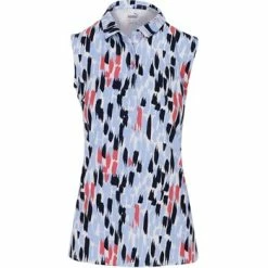 Puma Girl's Cloudspun Three Brush Sleeveless Junior Polo Shirt - Serenity / Rapture Rose Size: XL